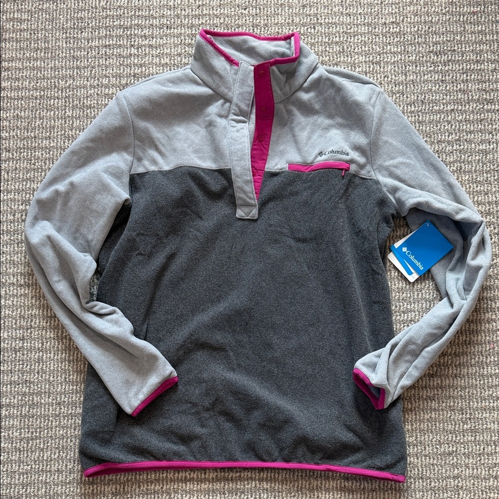 Columbia Women's Two-Tone Gray and Pink Pullover